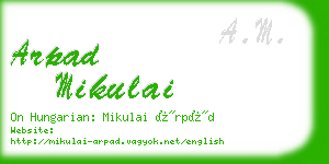 arpad mikulai business card